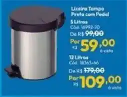 Lojas Becker Lixeira Tempo Presta com Pedal oferta