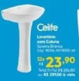 Lojas Becker Celite lavatório com coluna sovera branca oferta
