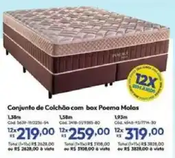 Lojas Becker Conjunto de Colchão com box Poema Molas oferta