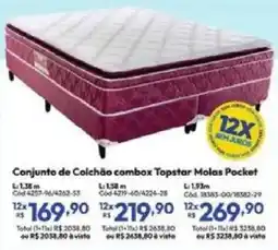 Lojas Becker Conjunto de Colchão combox Topstar Molas Pocket oferta