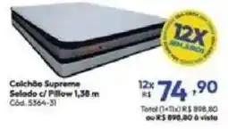 Lojas Becker Colchão Supreme Selado C/ Pillow 1,38 m oferta