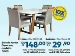 Lojas Becker Sala de Jantar Decor em madeira oferta