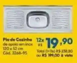 Lojas Becker Pia de cozinha de apoio em inox oferta