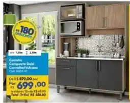 Lojas Becker Cozinha compacta gabi carvalho/vulcano oferta