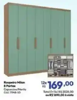 Lojas Becker Roupeiro milan 8 portas oferta