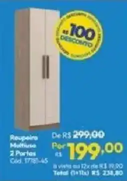 Lojas Becker Roupeiro Multifuso 2 Portas oferta