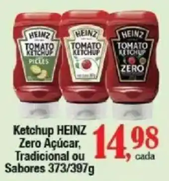 Ketchup heinz zero açúcar, tradicional ou sabores