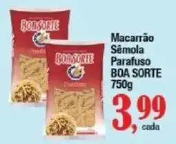 Supermercados Unidos Macarrão Sêmola Parafuso BOA SORTE oferta