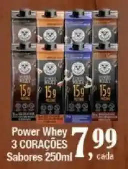 Supermercados Unidos Power Whey 3 corações oferta