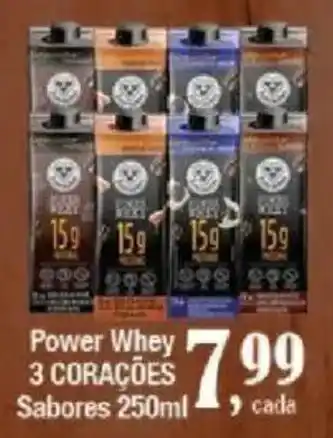 Supermercados Unidos Power Whey 3 corações oferta