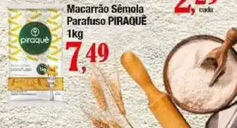 Supermercados Unidos Macarrão Sêmola Parafuso Piraquê oferta