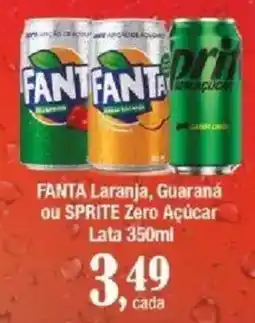 Supermercados Unidos fanta laranja, guaraná ou sprite zero açúcar oferta