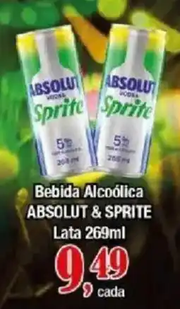 Supermercados Unidos Bebida Alcoólica Absolut & Sprite oferta