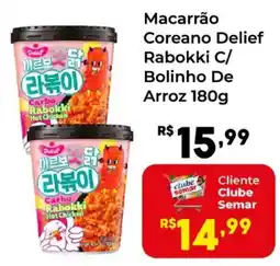 Semar Supermercado Macarrão Coreano Delief Rabokki C/ Bolinho De Arroz oferta