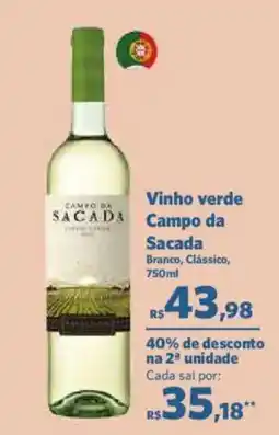 Sam's Club Vinho verde Campo da Sacada Branco, Clássico oferta