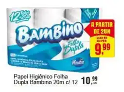 Negreiros Papel Higiênico Folha Dupla Bambino oferta