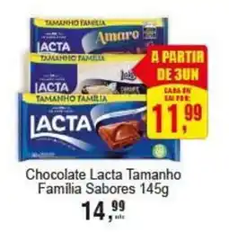 Negreiros Chocolate lacta tamanho familia sabores oferta