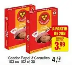 Negreiros Coador Papel 3 Corações oferta