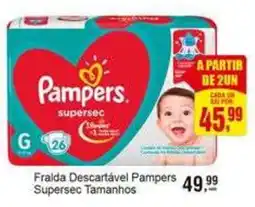 Negreiros Fralda descartável pampers supersec tamanhos oferta