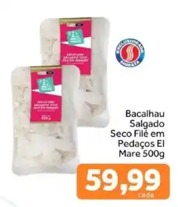 Shibata Supermercados Bacalhau salgado seco filé em pedaços el mare oferta