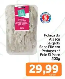 Shibata Supermercados Polaca do Alasca Salgado Seco Filé em Pedaços s/ Pele El Mare oferta