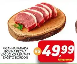 Supermercado Bem Barato Picanha fatiada bovina peça à vácuo oferta