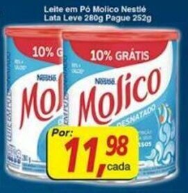 Supermercados Guanabara Leite em po Molico Nestle Lata Leve 280g Pague 252g oferta