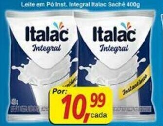 Supermercados Guanabara Leite em po Inst. Integral Italac Sache 400g oferta