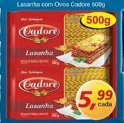 Supermercados Guanabara Lasanha com Ovos Cadore 500g oferta