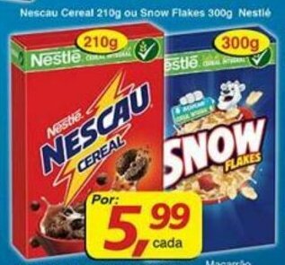 Supermercados Guanabara Nescau Cereal 210g ou Snow Flakes 300g Nestle oferta