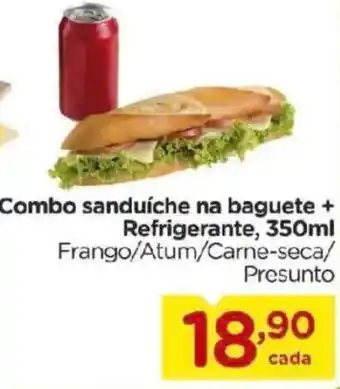 Combo sanduíche na baguete