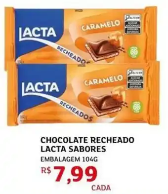 Chocolate recheado lacta sabores