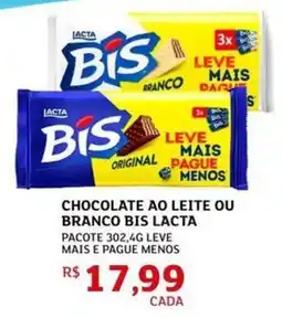 Assaí Atacadista Chocolate ao leite ou branco bis lacta oferta