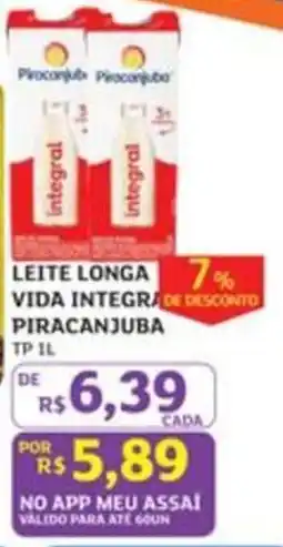 Assaí Atacadista Leite longa vida integral piracanjuba oferta