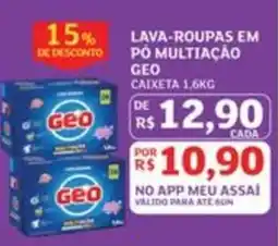 Assaí Atacadista Lava-roupas em pó multiação geo oferta