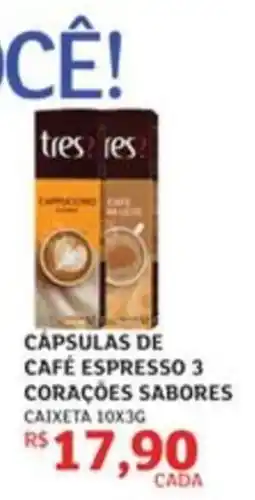 Assaí Atacadista Cápsulas de café espresso 3 corações sabores oferta