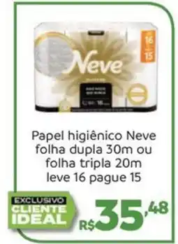 Hiperideal Supermercados Papel higiênico Neve oferta