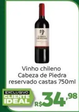 Hiperideal Supermercados Vinho chileno Cabeza de Piedra reservado castas oferta