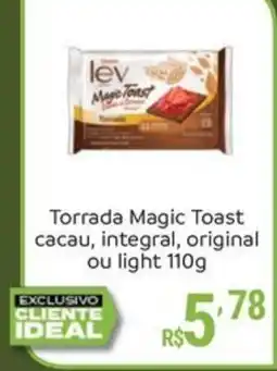 Hiperideal Supermercados Torrada magic toast cacao, integral, original ou light oferta