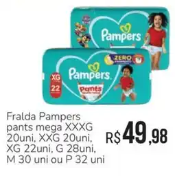 Hiperideal Supermercados Fralda Pampers pants mega XXXG oferta
