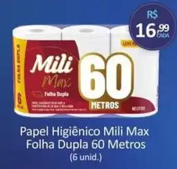 Farmácias Associadas Papel Higiênico Mili Max Folha Dupla 60 Metros oferta