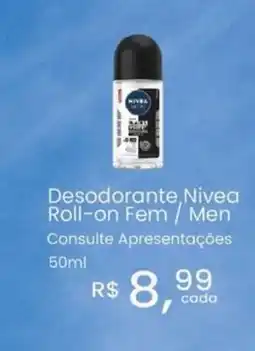 Farmácias Associadas Desodorante,Nivea Roll-on Fem Men Consulte Apresentações oferta