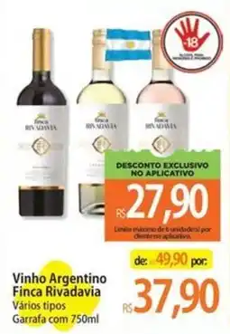 Atacadão Vinho Argentino Finca Rivadavia Vários tipos oferta