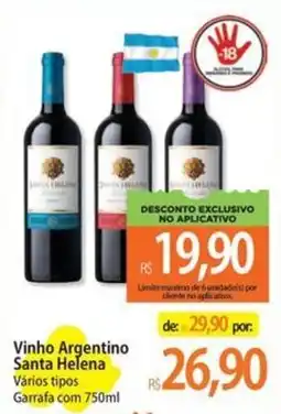 Atacadão Vinho Argentino Santa Helena Vários tipos oferta