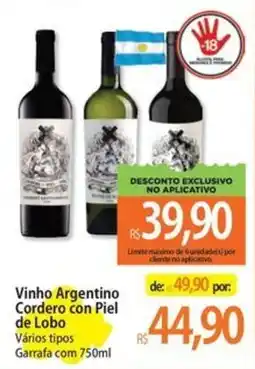 Atacadão Vinho Argentino Cordero con Piel de Lobo Vários tipos oferta