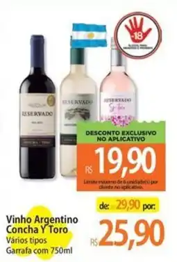 Atacadão Vinho Argentino Concha Y Toro Vários tipos oferta