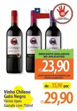 Atacadão Vinho chileno gato negro vários tipos oferta