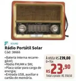 Deltasul Rádio Portátil Solar oferta