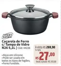 Deltasul Cacarola de Ferro C/ Tampa de Vidro N26 oferta