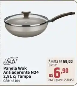 Deltasul Panela Wok Antiaderente N24 C/tampa oferta